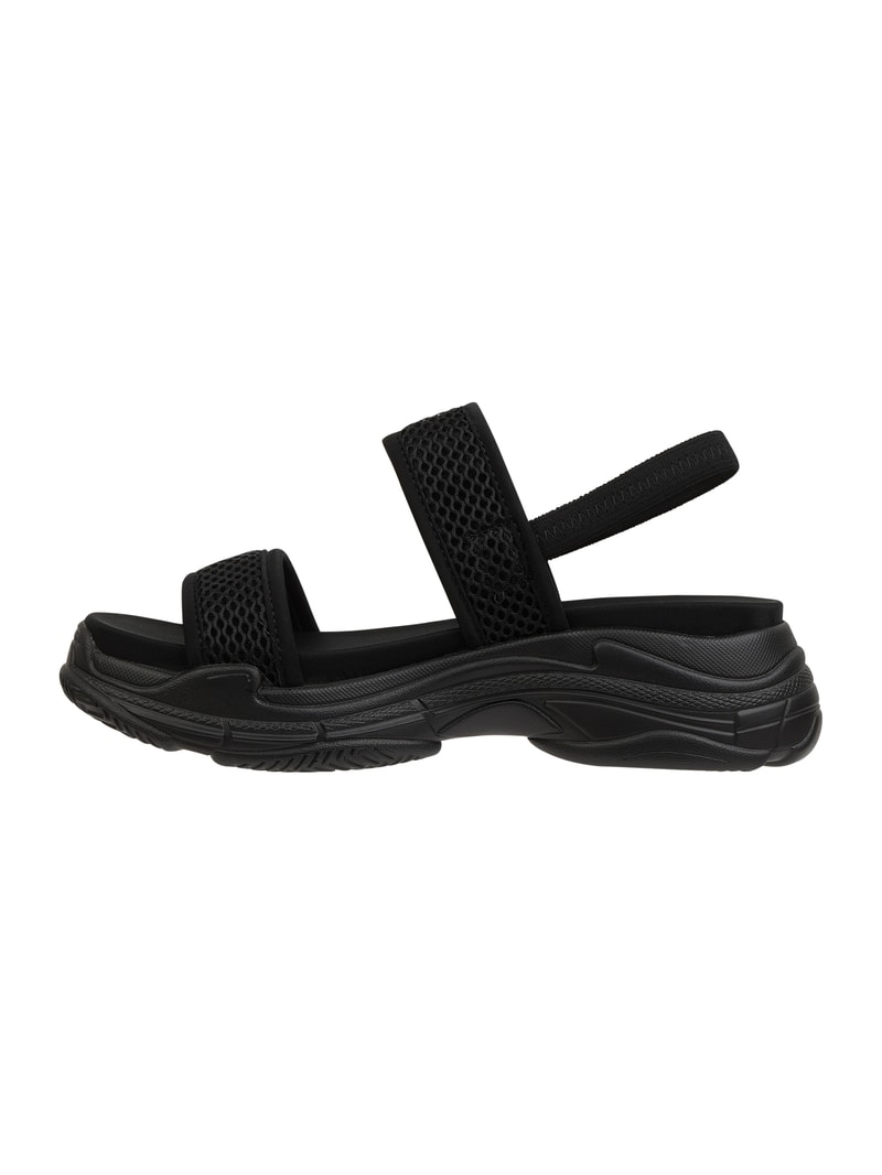 Wedges aus Textil Modell 'Samurai' in schwarz