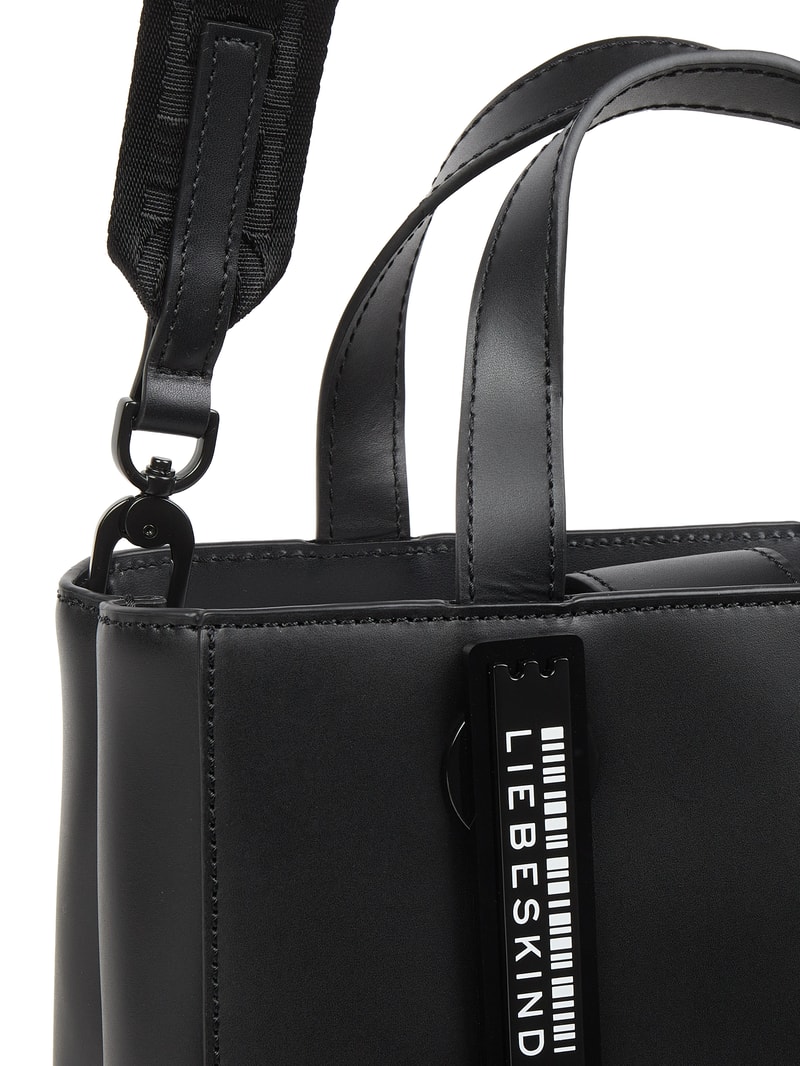 Tote Bag aus Leder in schwarz