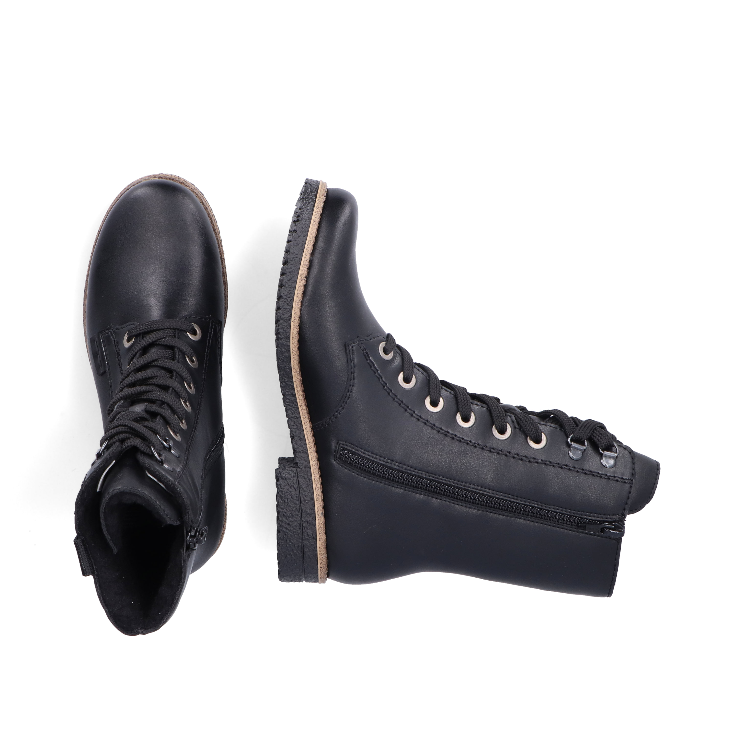 Rieker Damen Schnürstiefel tiefschwarz