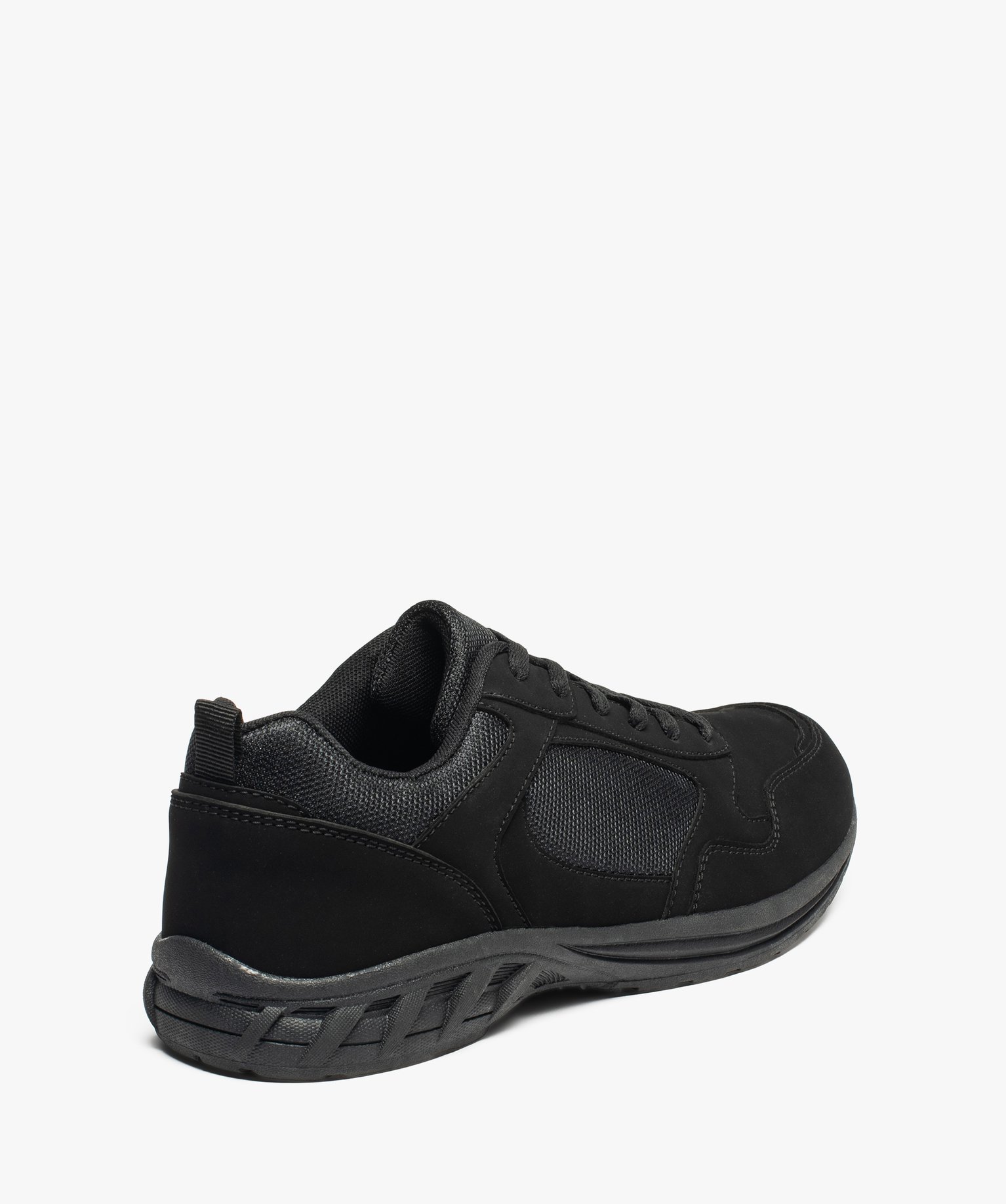 Baskets homme multimatières à lacets noir | GEMO