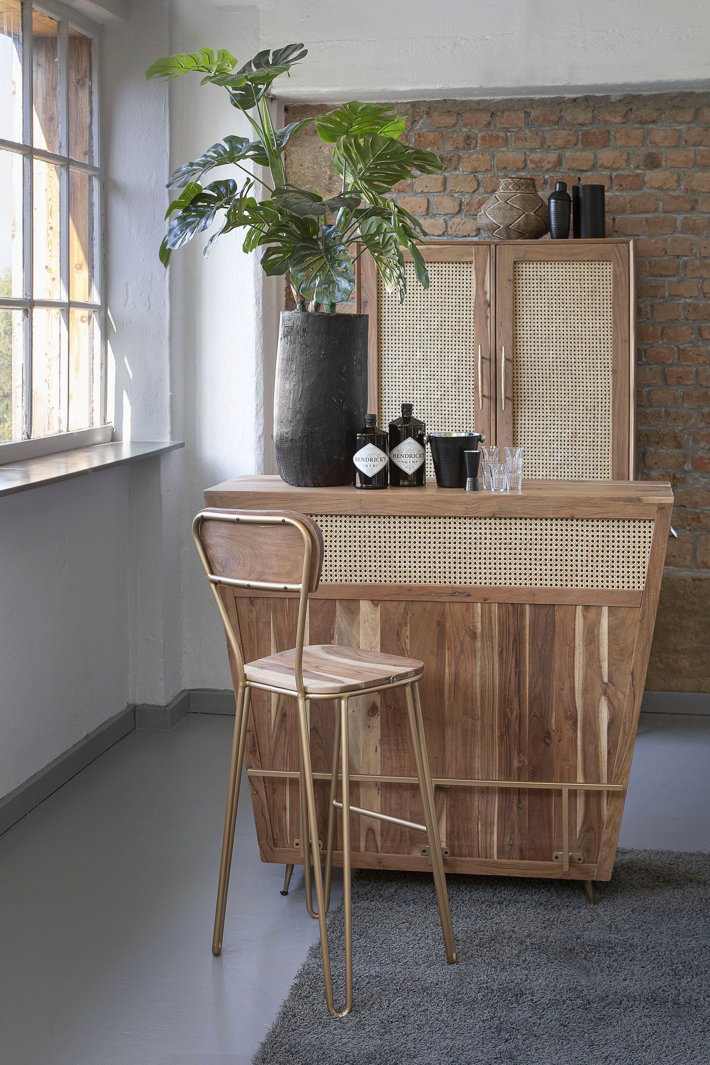Gutmann Factory Barschrank Bonnie mit Wiener Geflecht Rattan Geflecht in der Front