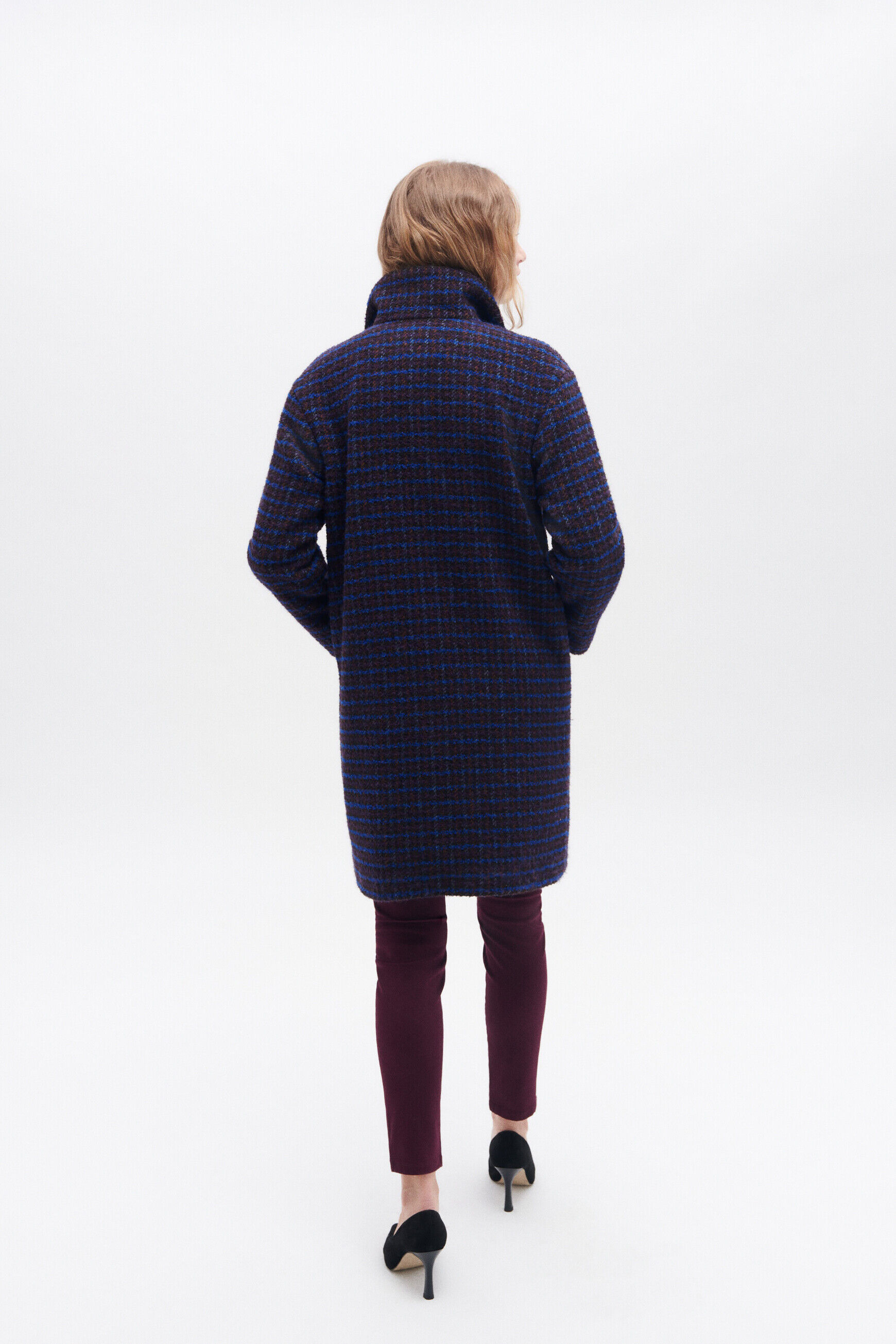Manteau auberive gris fonce femme