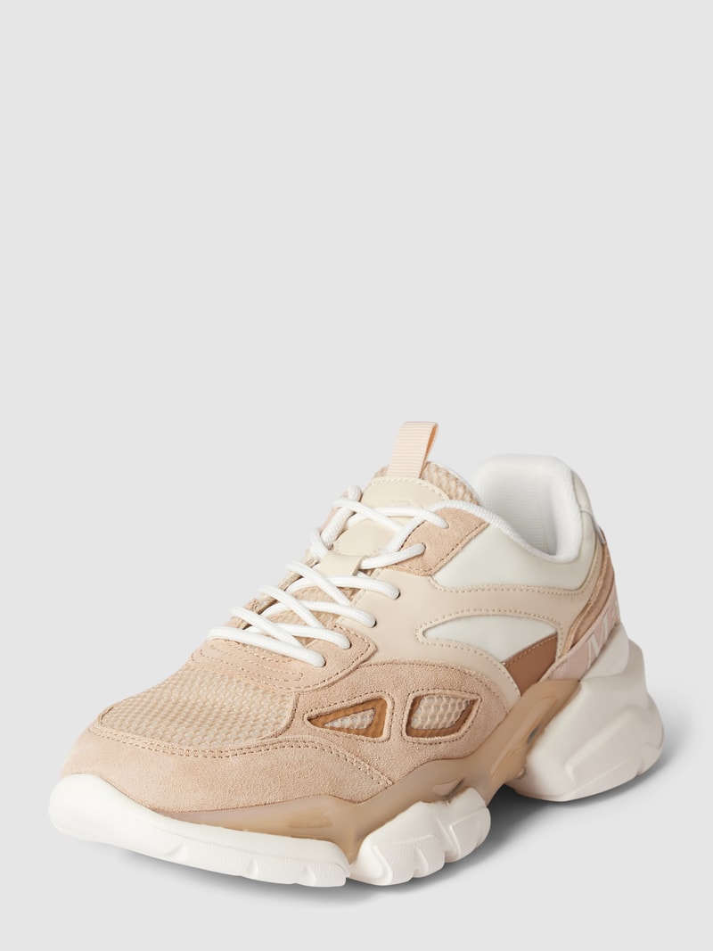 Sneaker mit tonalem Besatz Modell 'Julia' in beige