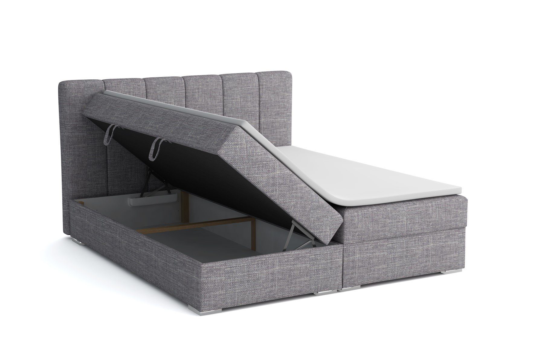 Fun Möbel Boxspringbett Boxspringbett ALVARA in Kunstleder o. Stoff incl. Bettkästen (inkl. Kaltschaumtopper), eingebautes Liftsystem für Bettkästen