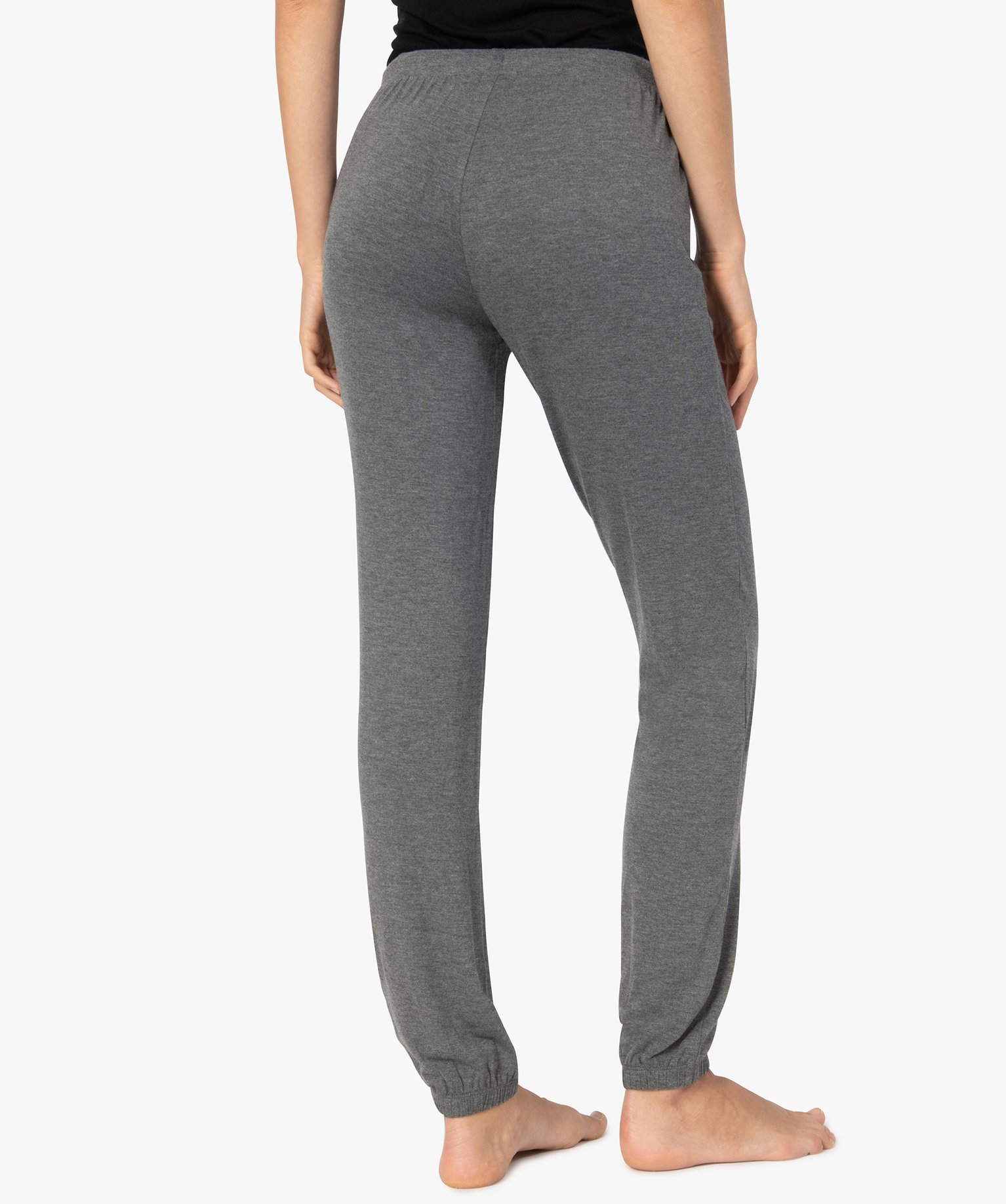 Pantalon de pyjama femme en maille fine avec bas resserré gris fonce | GEMO