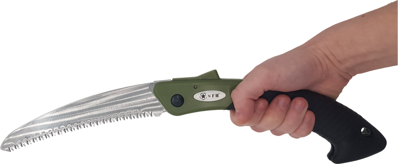Berger & Schröter Klappsäge Oliv Schwarz Astsäge Gartensäge Campingsäge 17cm Sägeblatt