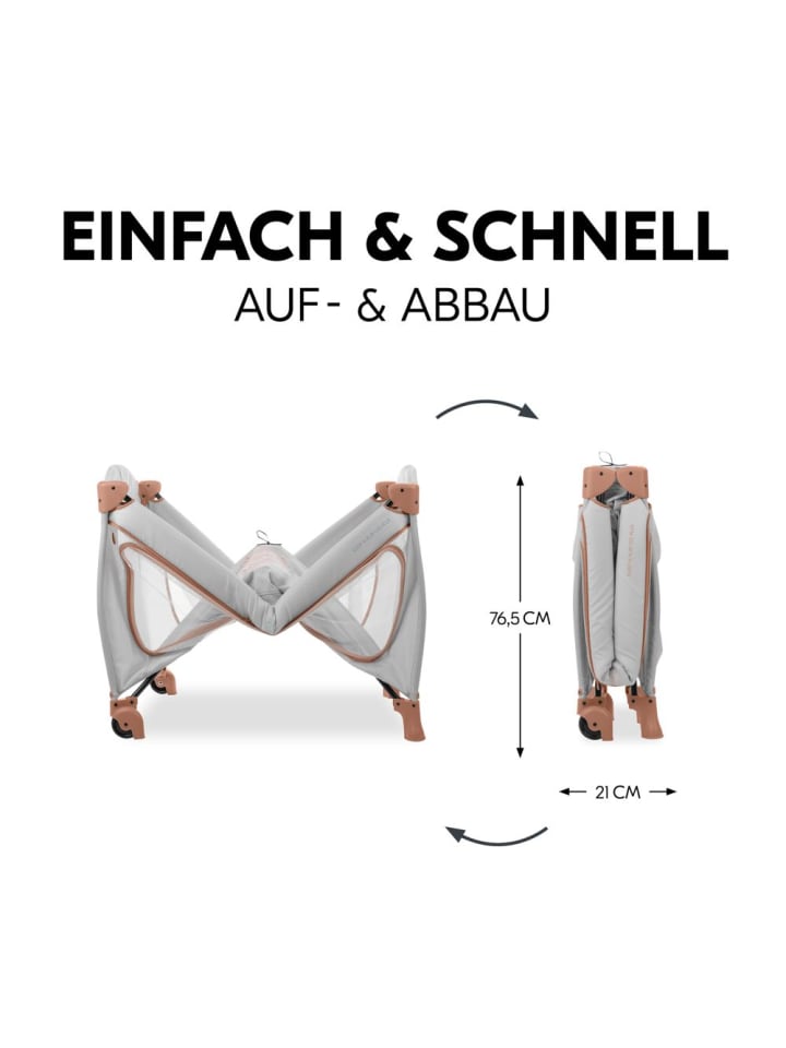 Hauck Reisebett Sleep N Play Go Plus (mit Rollen und seitlichem in grau günstig kaufen onesize