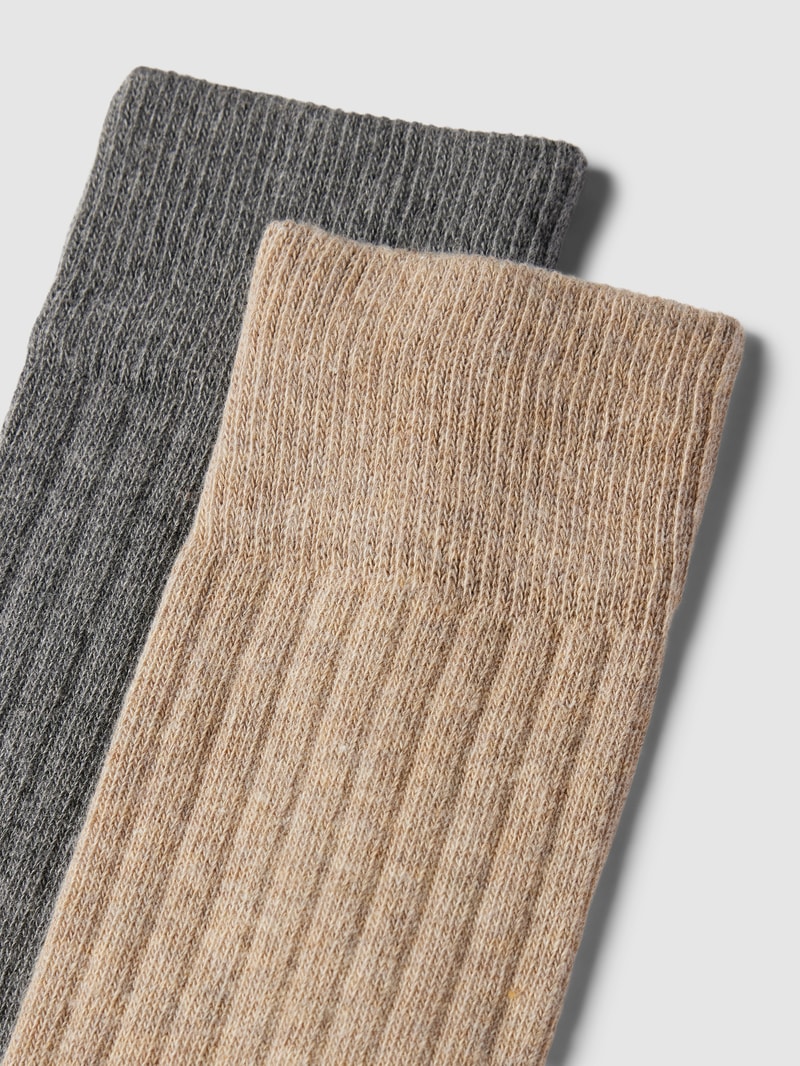 Socken mit Label-Detail im 2er-Pack in sand meliert