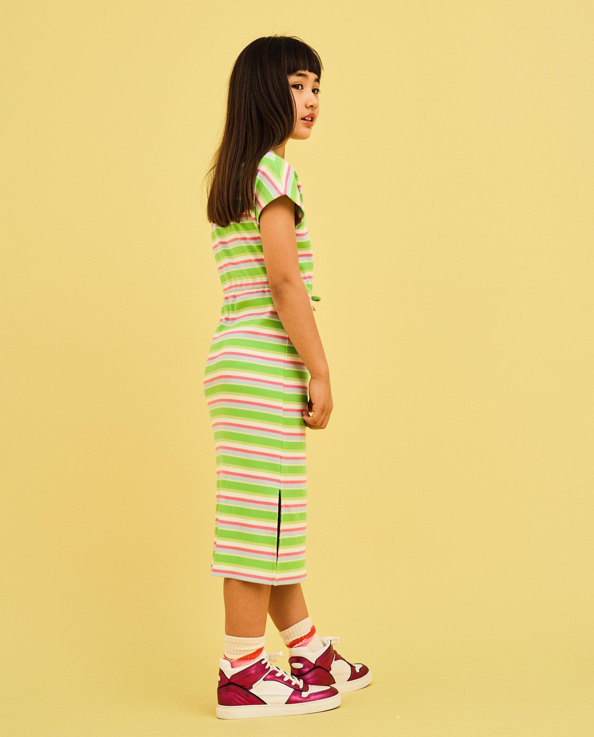 Rochie CKS cu nervuri fine verde aprins