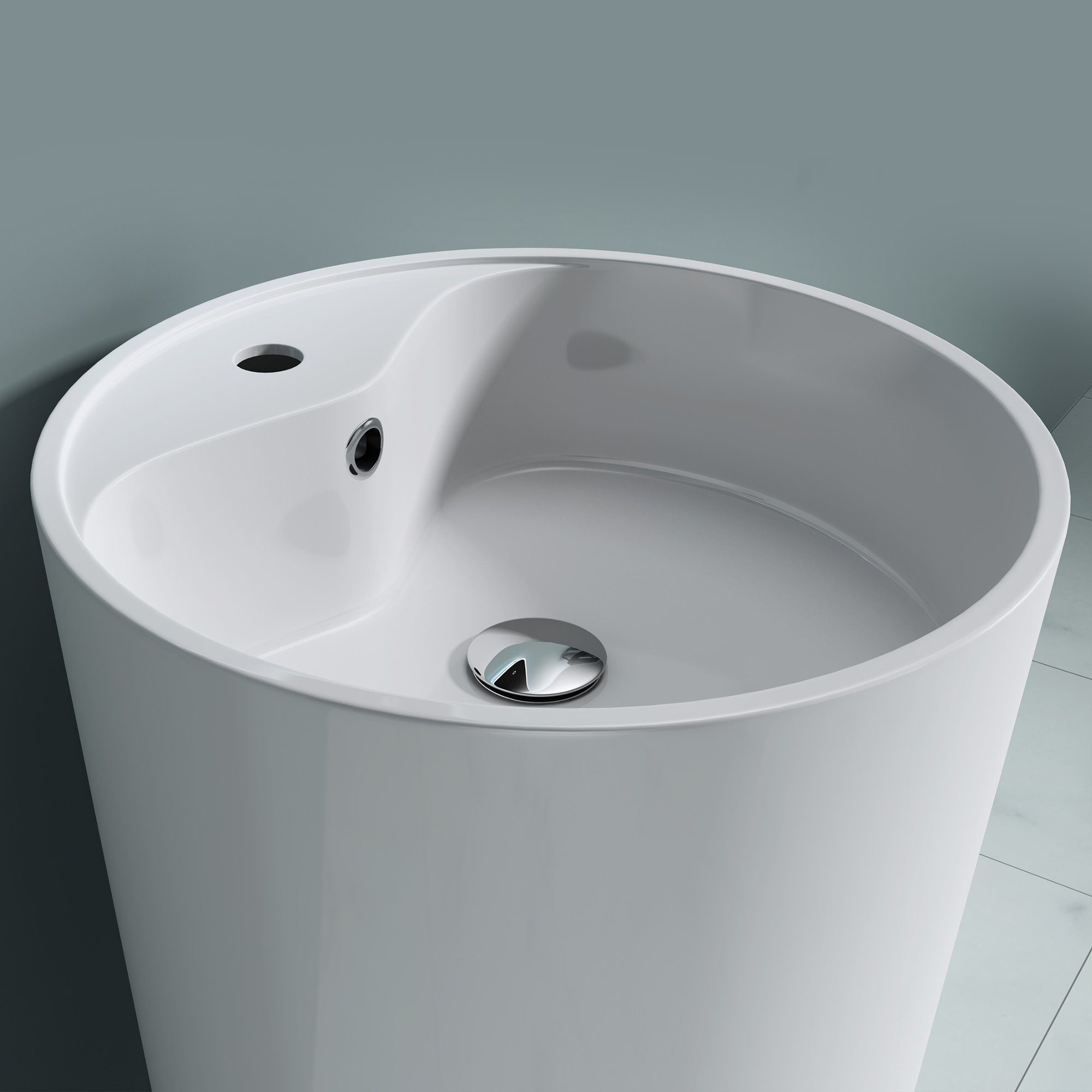 doporro Waschbecken doporro 45x45x90cm Design Standwaschbecken Col35 Gussmarmor Waschsäule