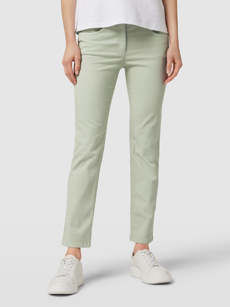 Hose mit Label-Details Modell 'CARLA' in khaki
