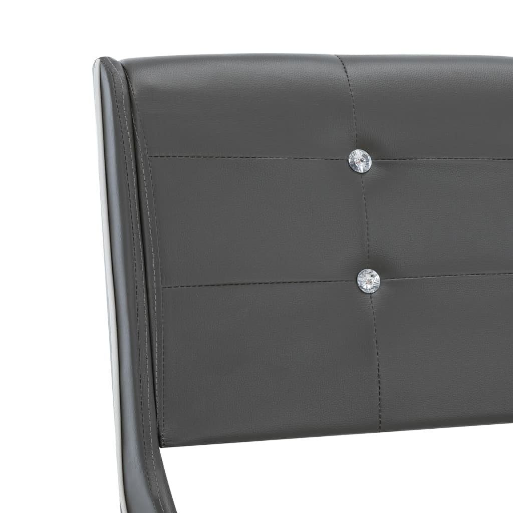 vidaXL Bett Bett mit Memory-Schaum-Matratze Grau Kunstleder 140x200cm
