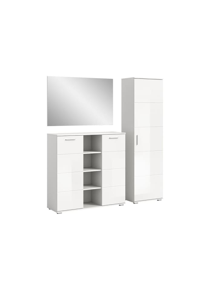 ebuy24 Garderobenmöbel-set Prego 3-teilig Weiß 180 x 37 cm günstig kaufen onesize