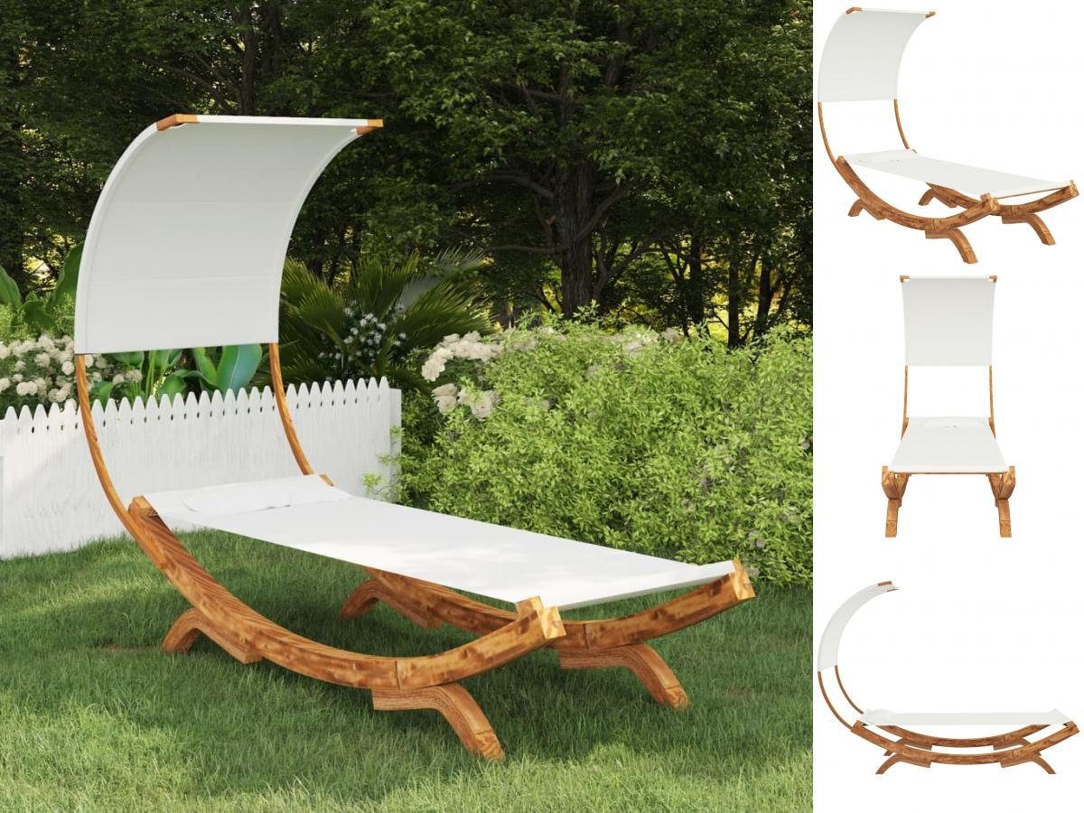 vidaXL Hängematte Hängematte mit Dach 100x216x162 cm Bugholz Massiv Creme