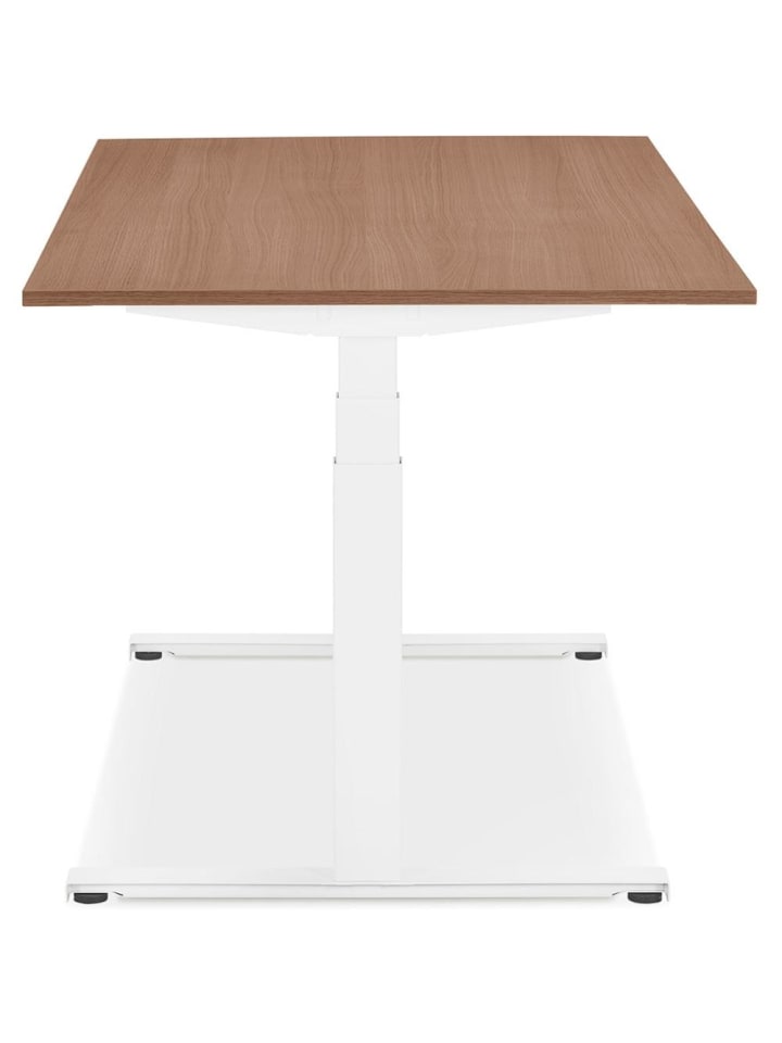 KADIMA DESIGN Schreibtisch 140x70 cm elektrisch höhenverstellbar ergonomisch in Braun-Weiß günstig kaufen