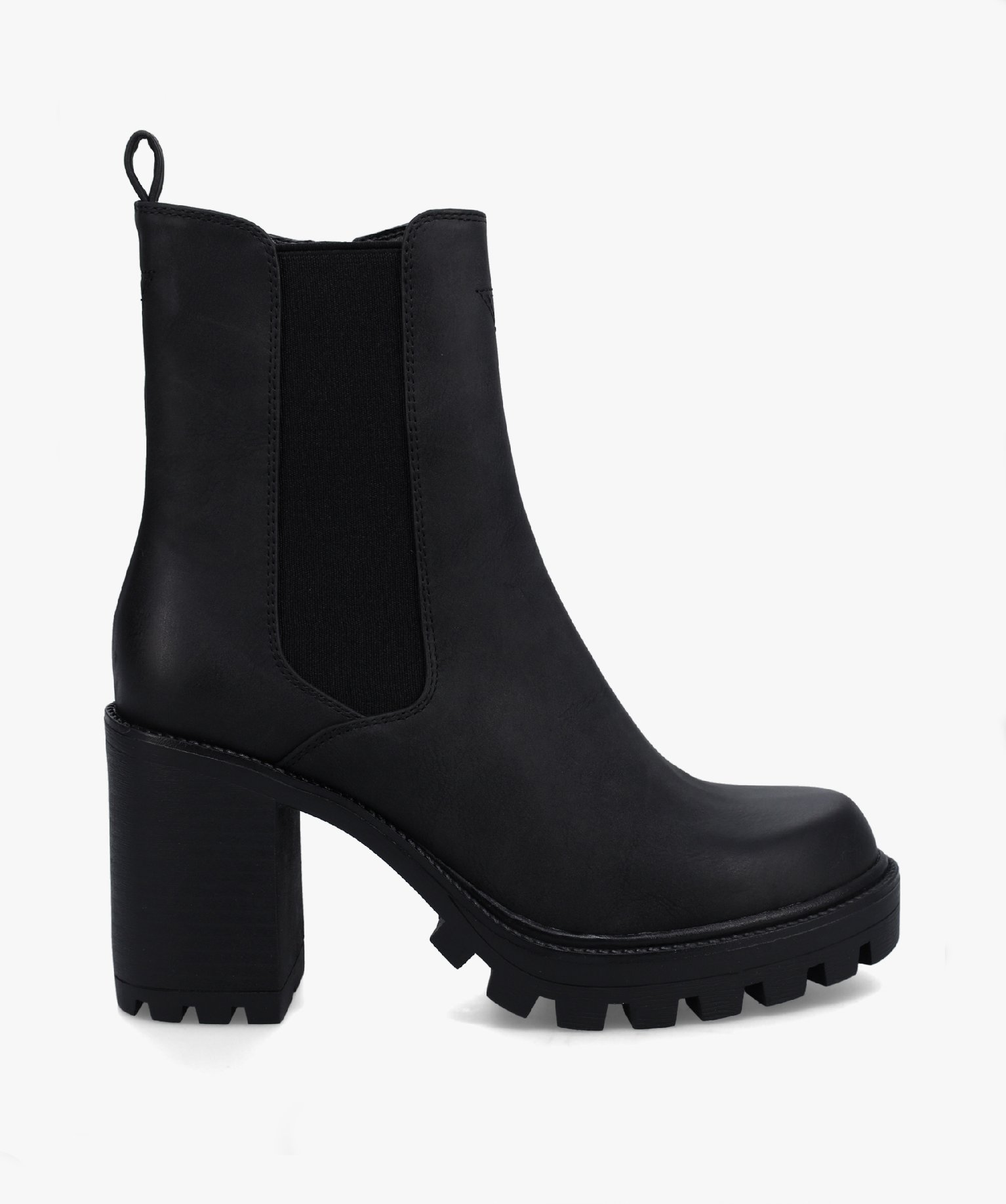 Boots femme Chelsea à talon et semelle crantée noir | GEMO