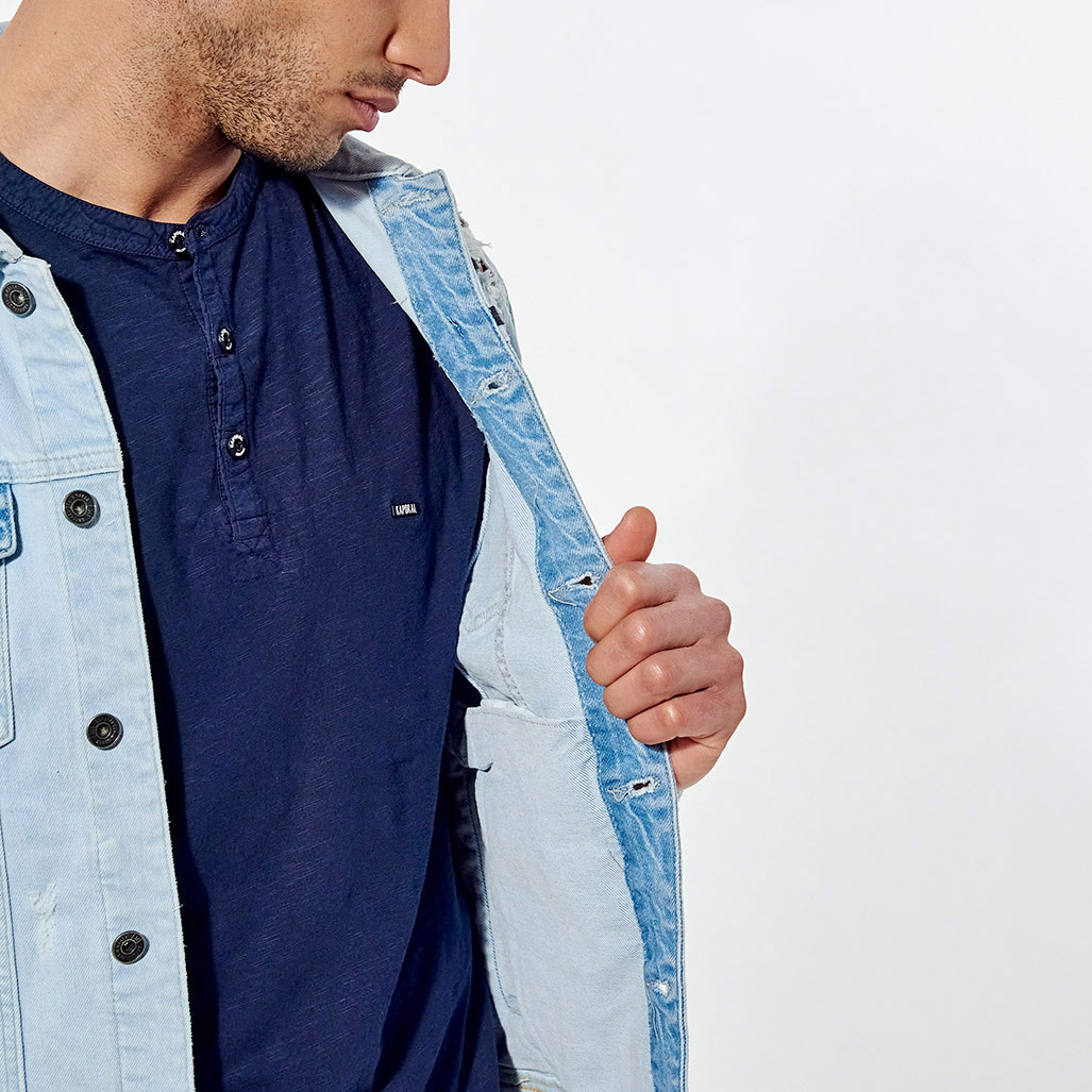 ARWAR  Veste en jean régular bleu clair Homme fantaisie