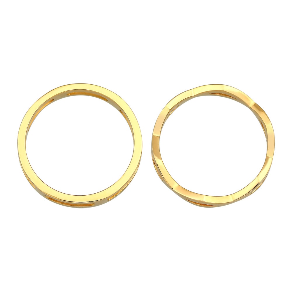 Elli Elli Bague Duo de bagues empilées pour femmes en argent sterling 925 Bague