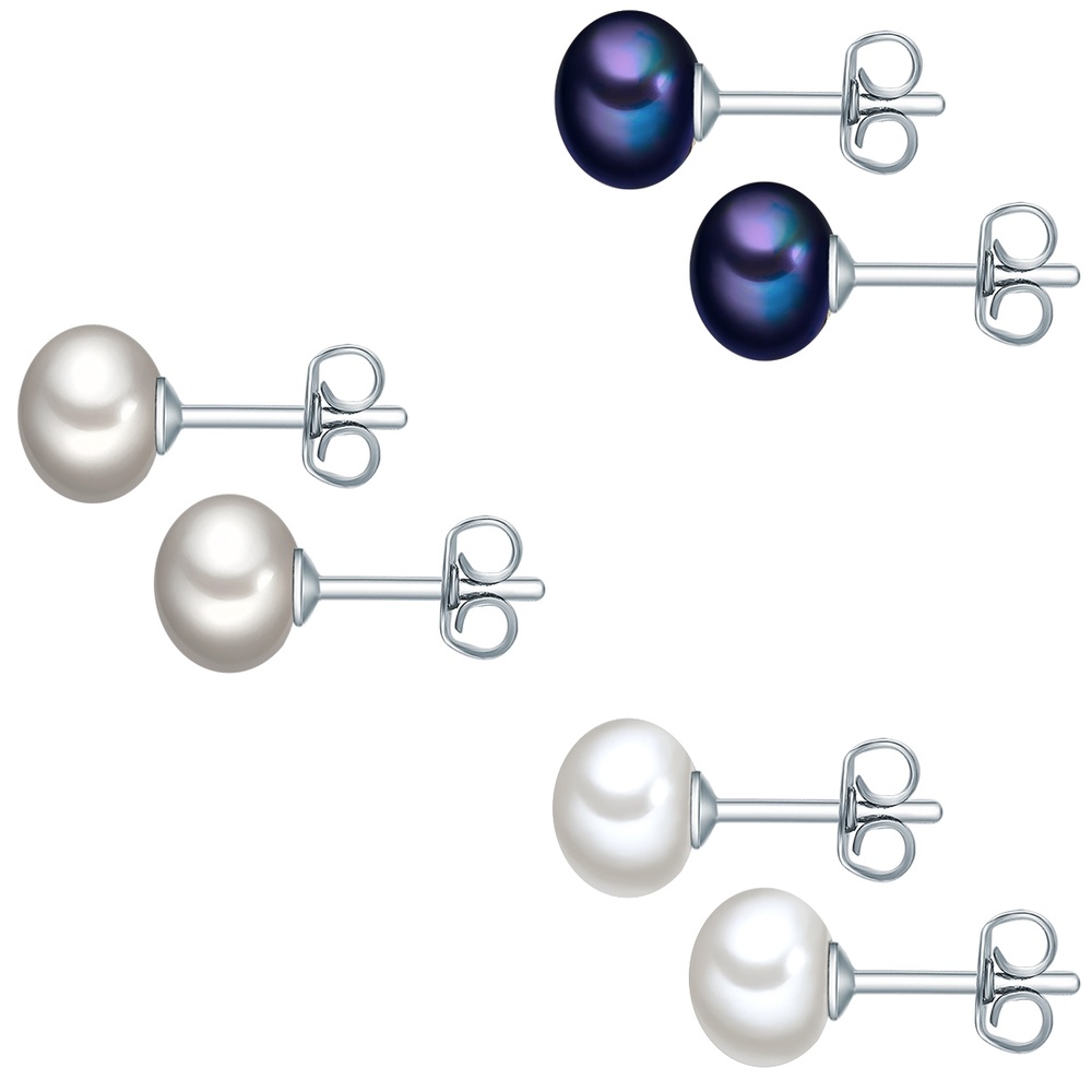 Valero Pearls Puce d'oreille en perle Perle de culture d'eau douce Perle de culture d'eau douce Boucles d'oreilles