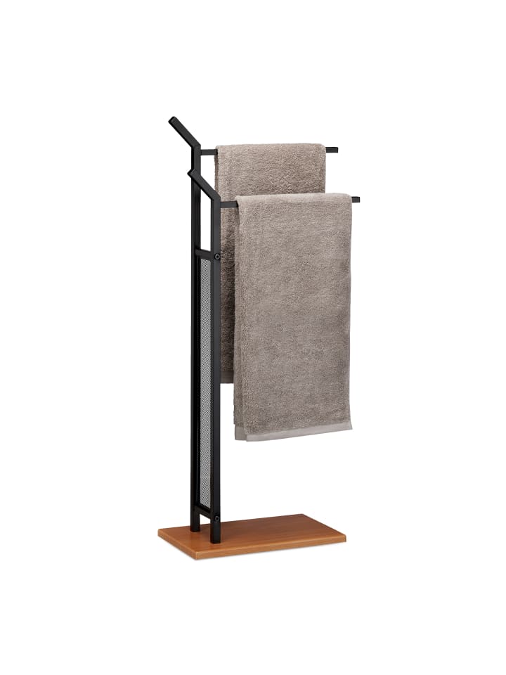 relaxdays Handtuchständer in Schwarz - (B)40 x (H)88 x (T)20 cm günstig kaufen onesize