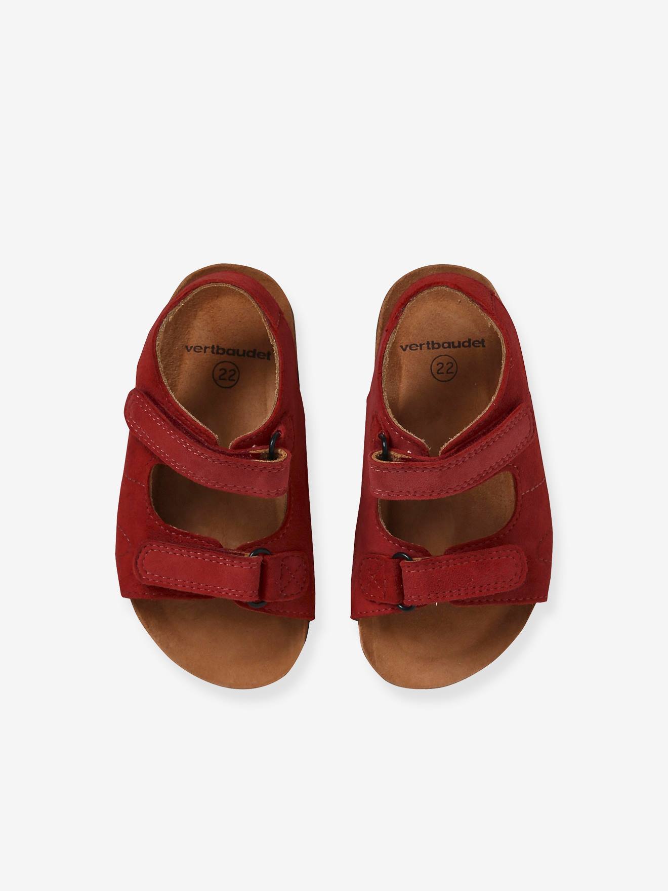 Vertbaudet Jungen Baby Klett-Sandalen - braun