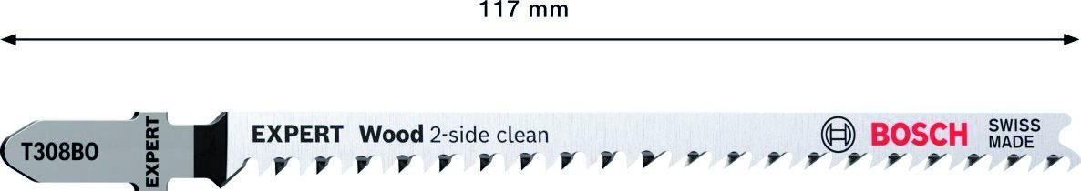 Bosch Blue Accessories 2608900556 Expert 'Wood 2-sided clean' T 308 BO afkoblingssavklinge 25-delt