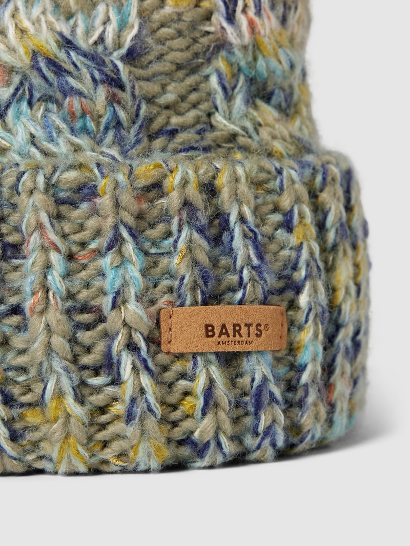 Pudelmütze mit Label-Detail Modell 'Iska' in mint