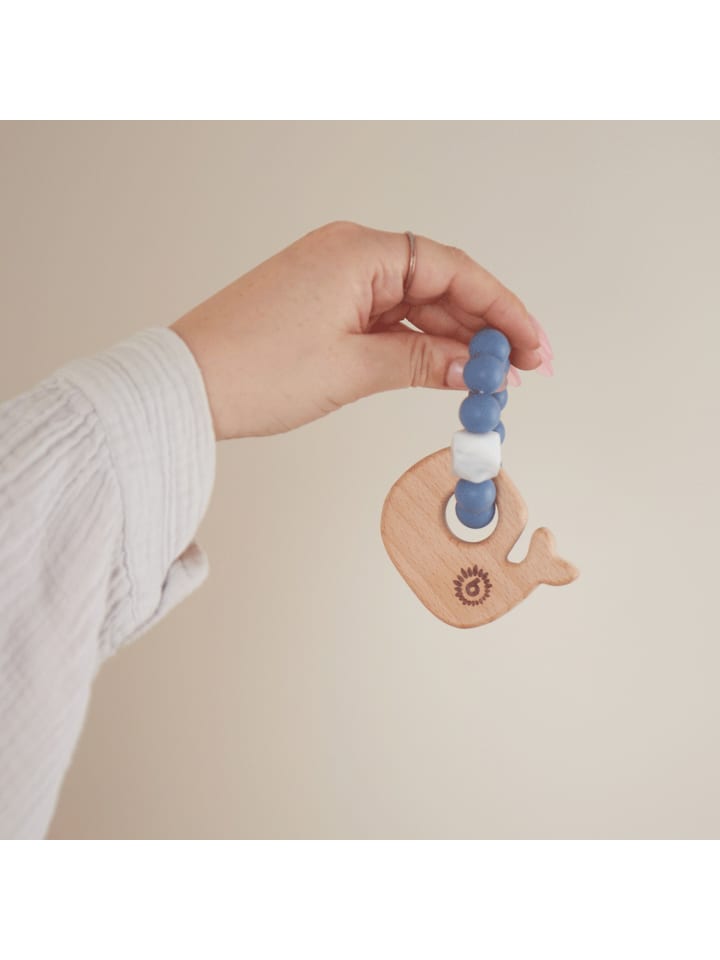 Bieco Spielwaren Beißring mit Silikon Perlen Blau Wal - ab Geburt in Blau günstig kaufen onesize