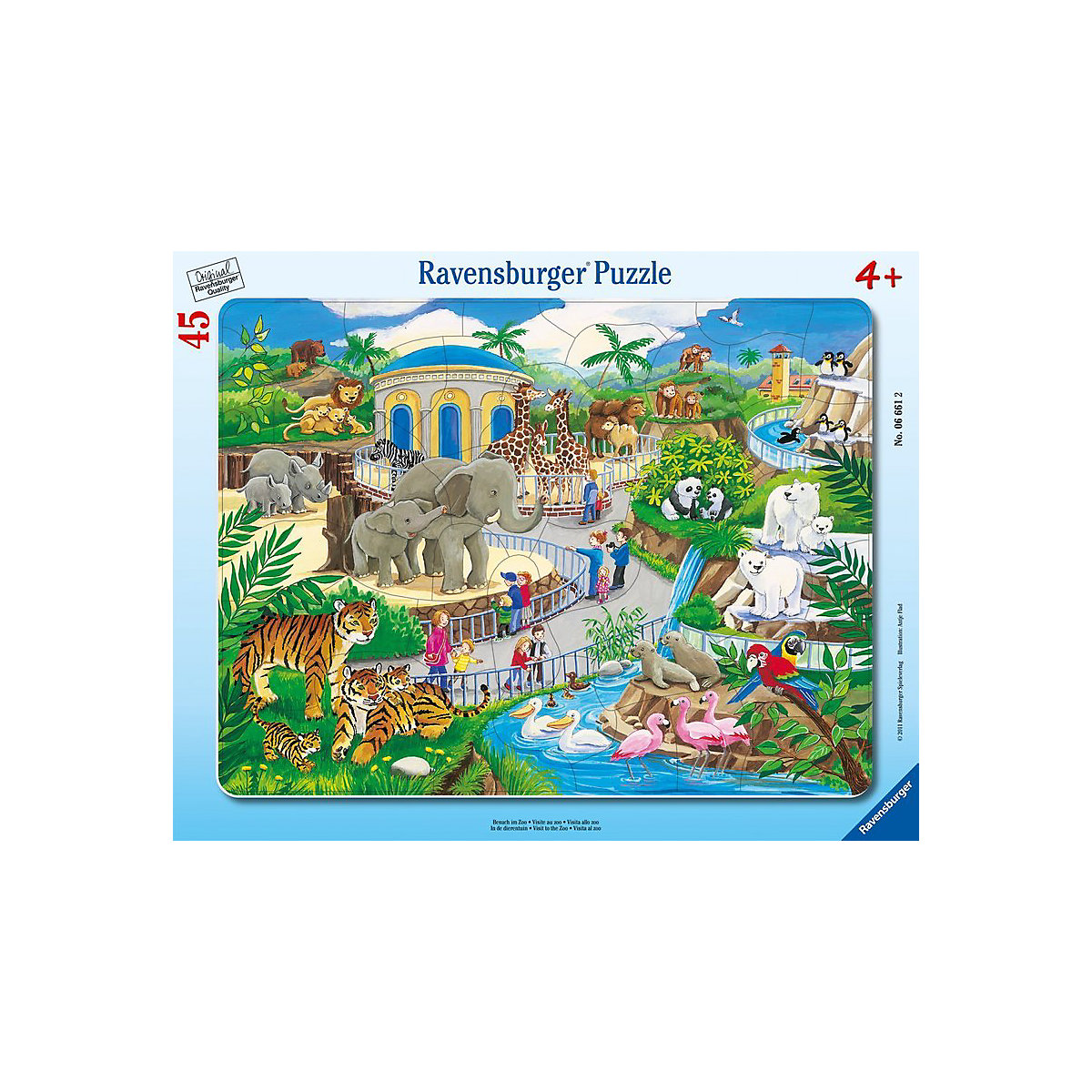 Rahmen-Puzzle, 45 Teile, 32,5x24,5 cm, Besuch im Zoo