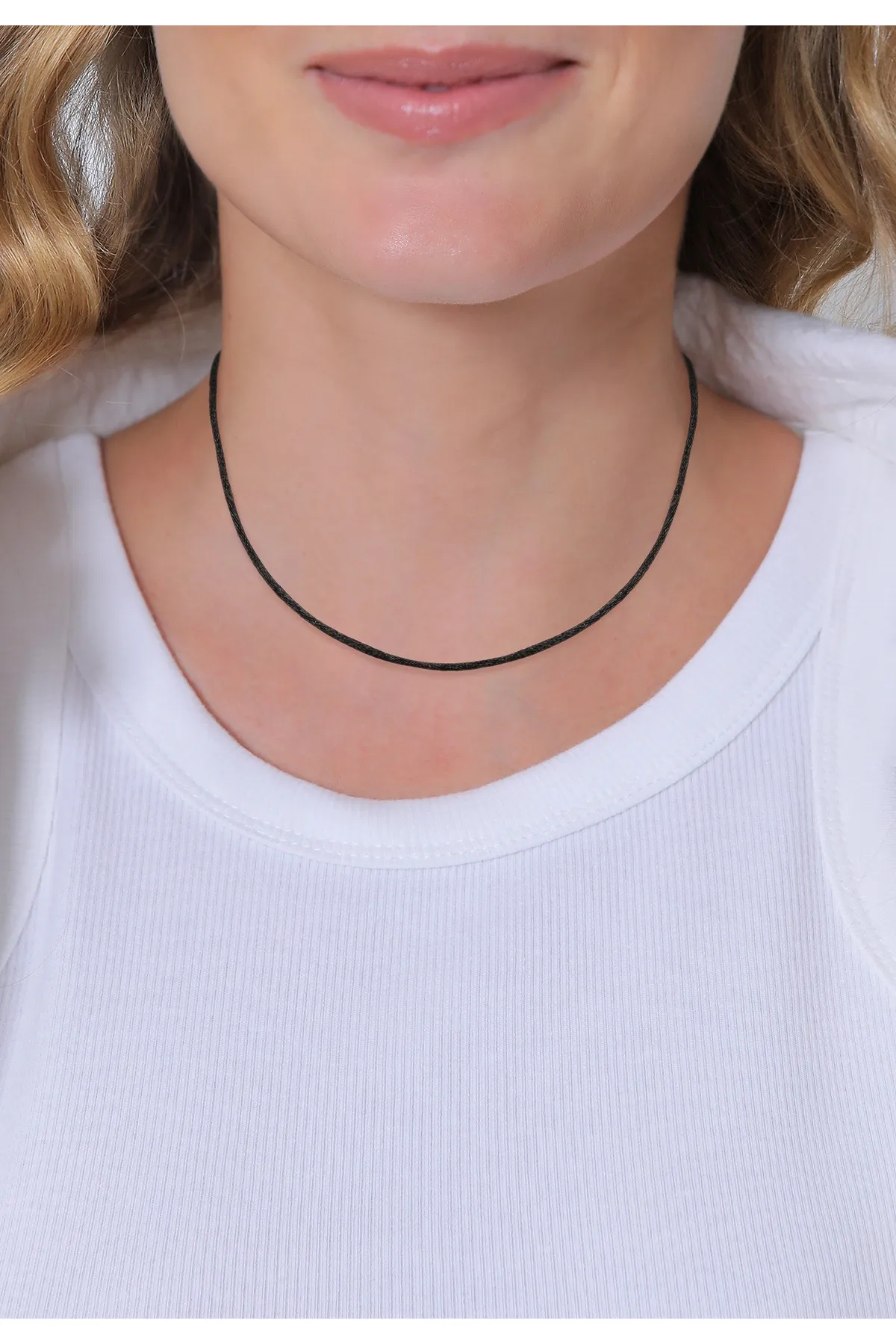 Nenalina  Halskette Seidenband Kette Basic Kombinierbar 925 Silber