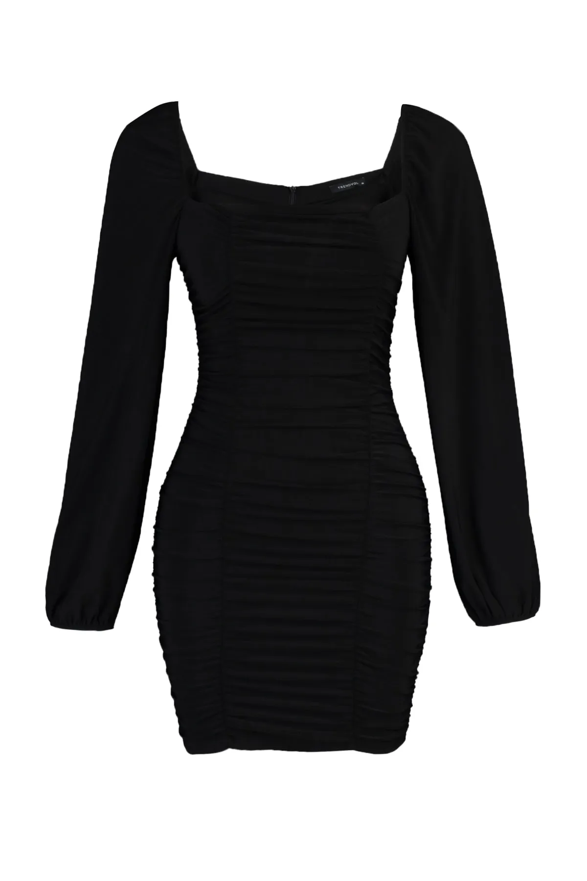 Trendyol Collection  Schwarzes, drapiertes, detailliertes Abendkleid TPRAW22EL1392