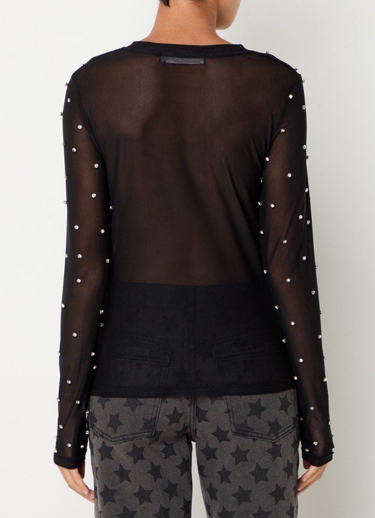 Sofie Schnoor Semi-transparent top with rhinestones