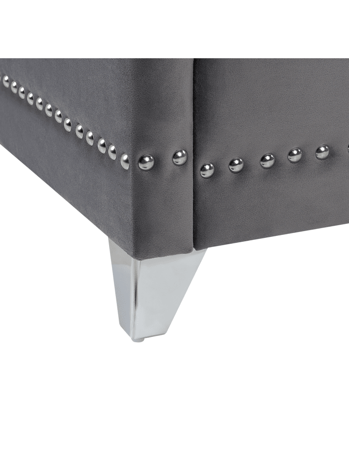 Beliani Doppelbett AYETTE in Grau - (W) 225 x (H) 154 x (L) 215 cm günstig kaufen onesize