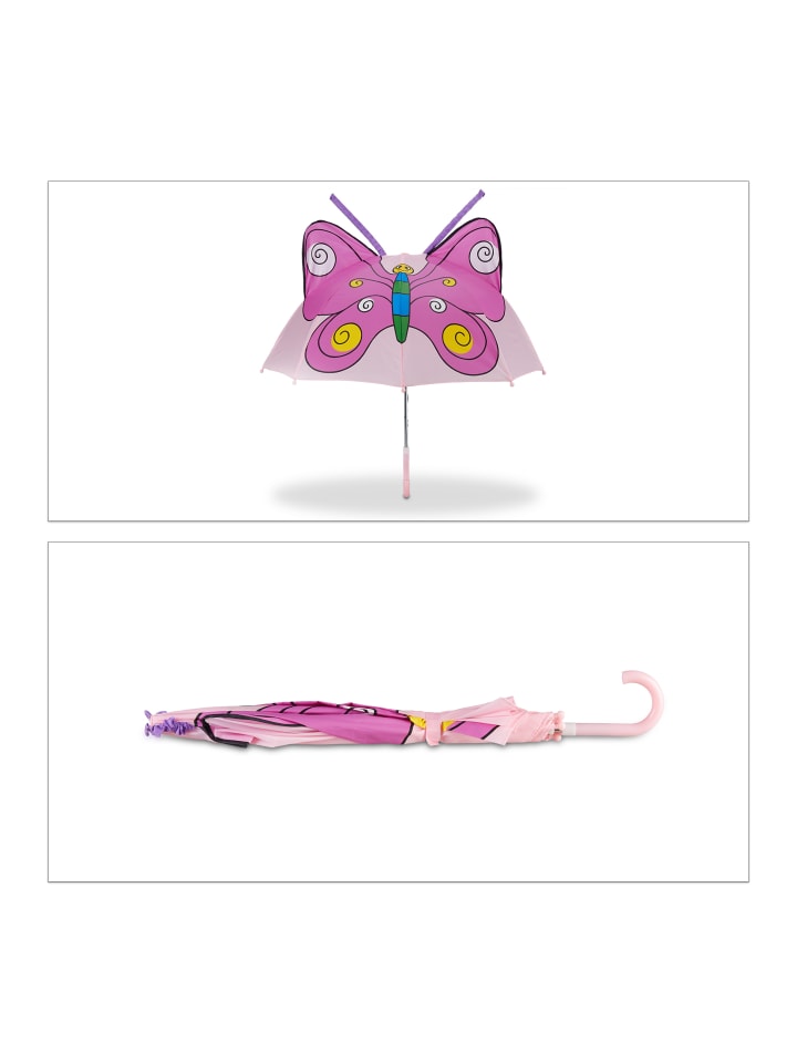 relaxdays Kinderregenschirm Schmetterling in Pink günstig kaufen onesize
