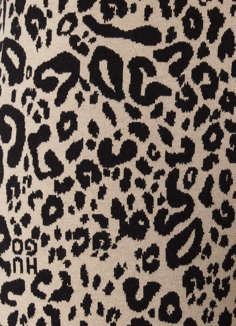 HUGO BOSS Nalentine high-waist flared trousers with leopard print
