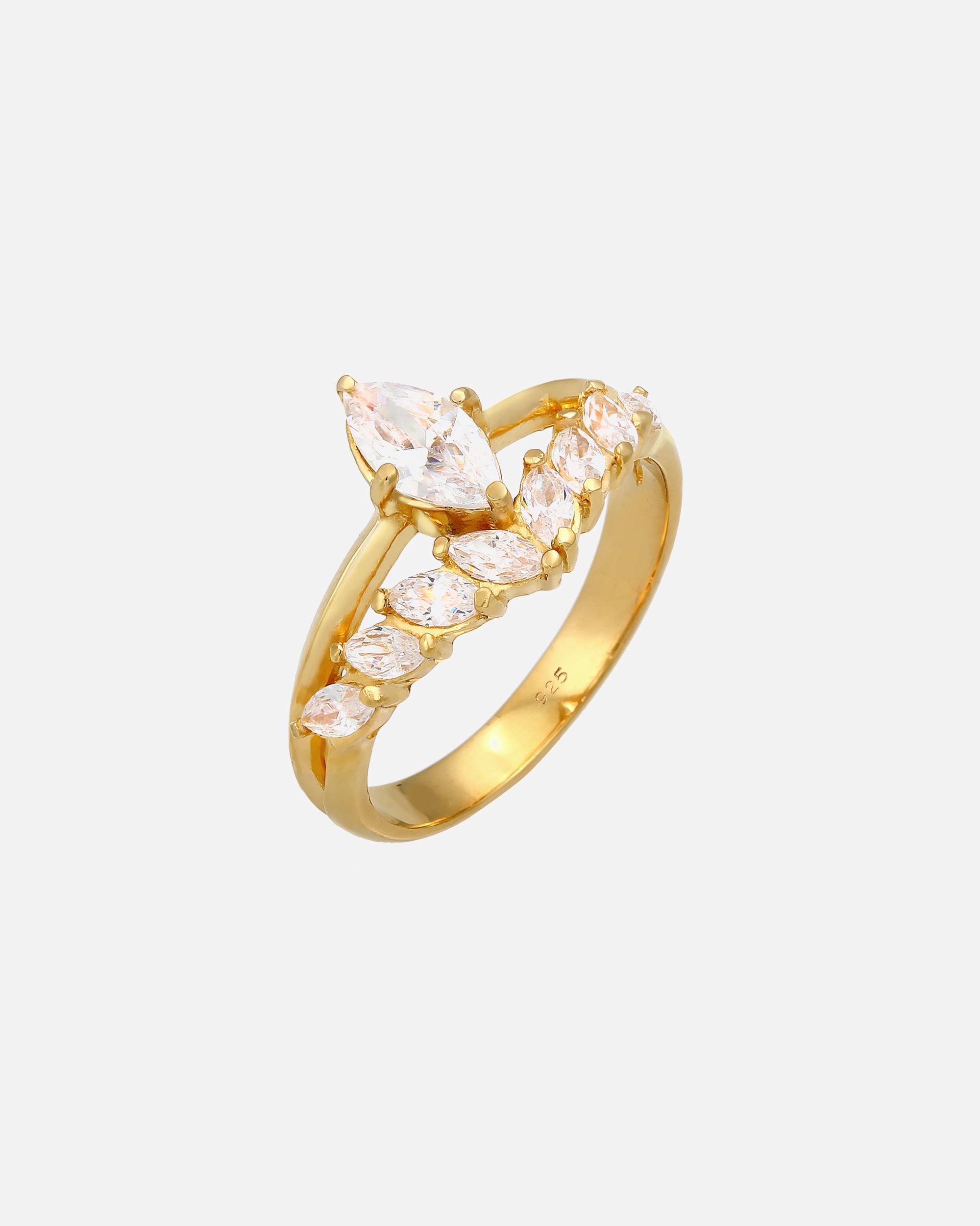 Inel de damă Elli PREMIUM Elli PREMIUM strălucitor de eleganță cu cristale de zirconiu cubic din argint 925 placat cu aur
