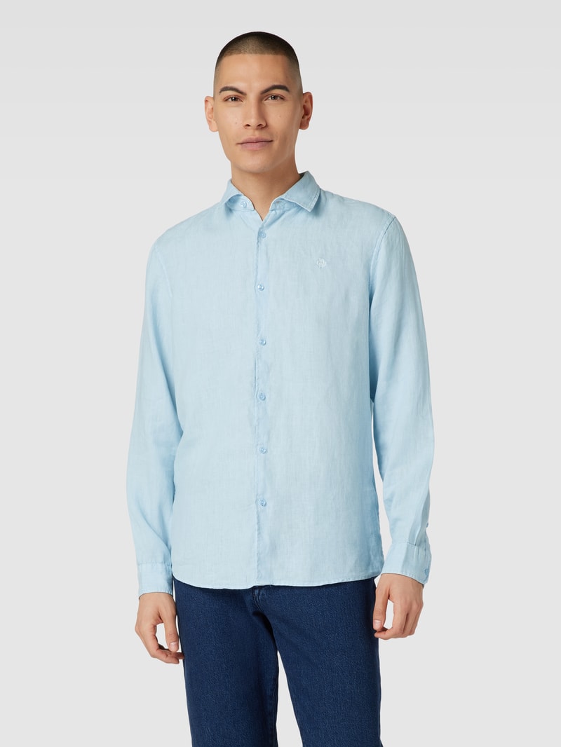 Freizeithemd mit Label-Stitching in bleu