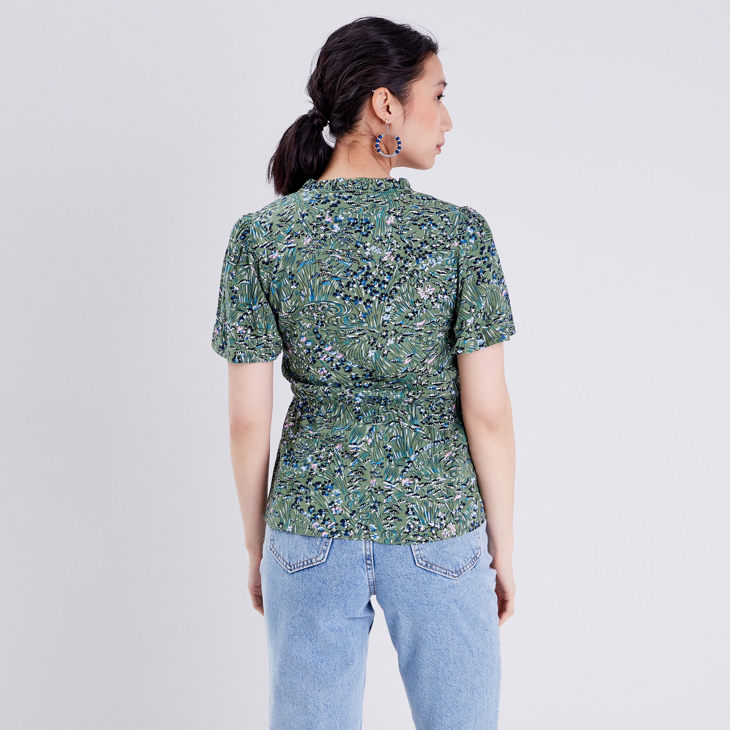 Blouse manches courtes vert pastel femme | Cache Cache
