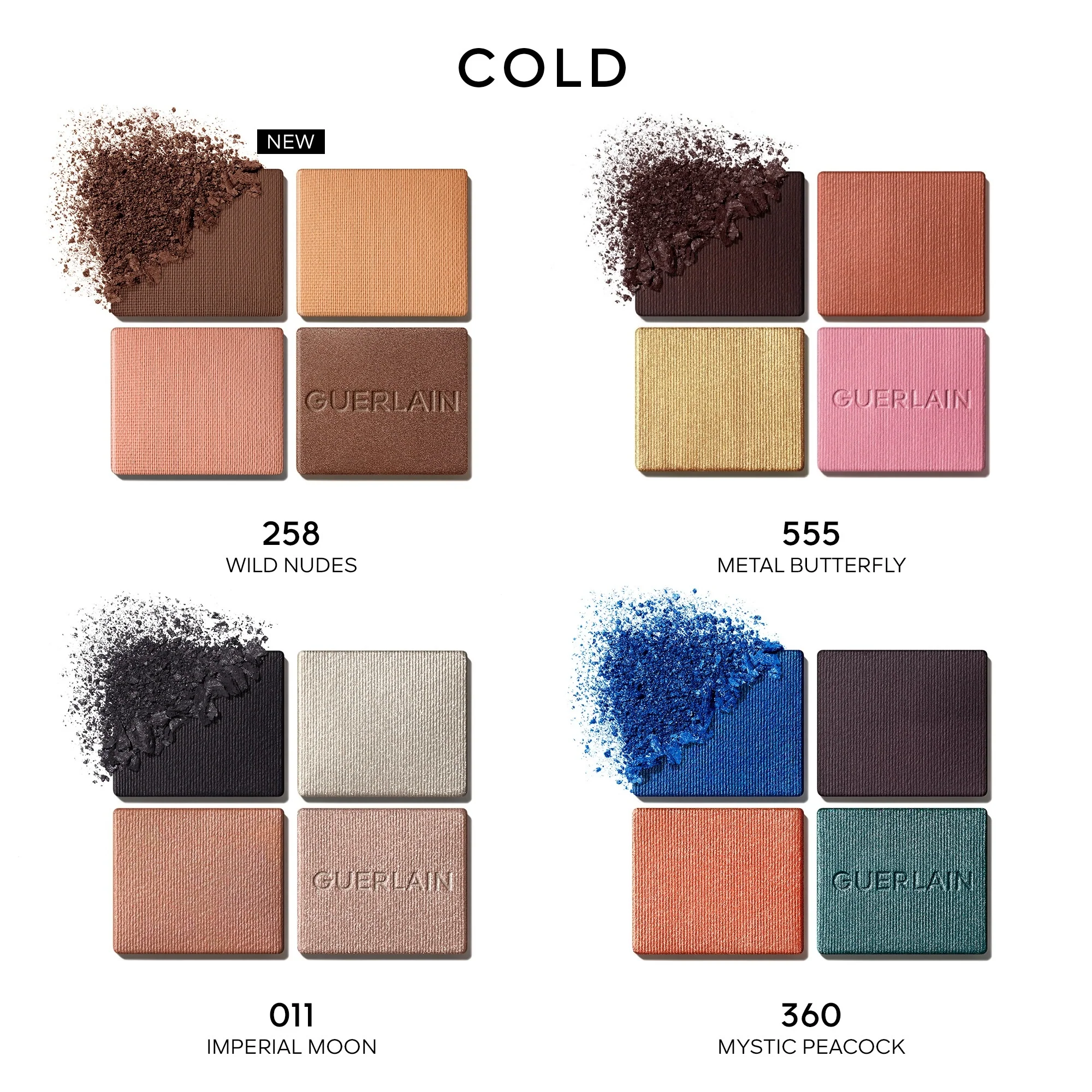 Sombras de ojos G, 4 colores - Paleta de sombras de ojos compacta