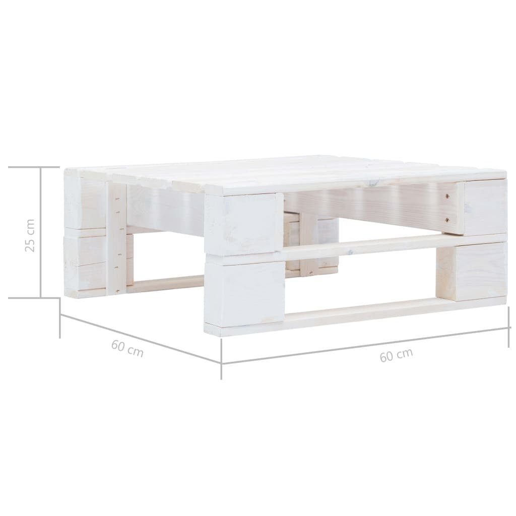 möbelando Gartenlounge-Hocker Astrid (LxBxH: 60x60x25 cm), aus Kiefer in Weiß