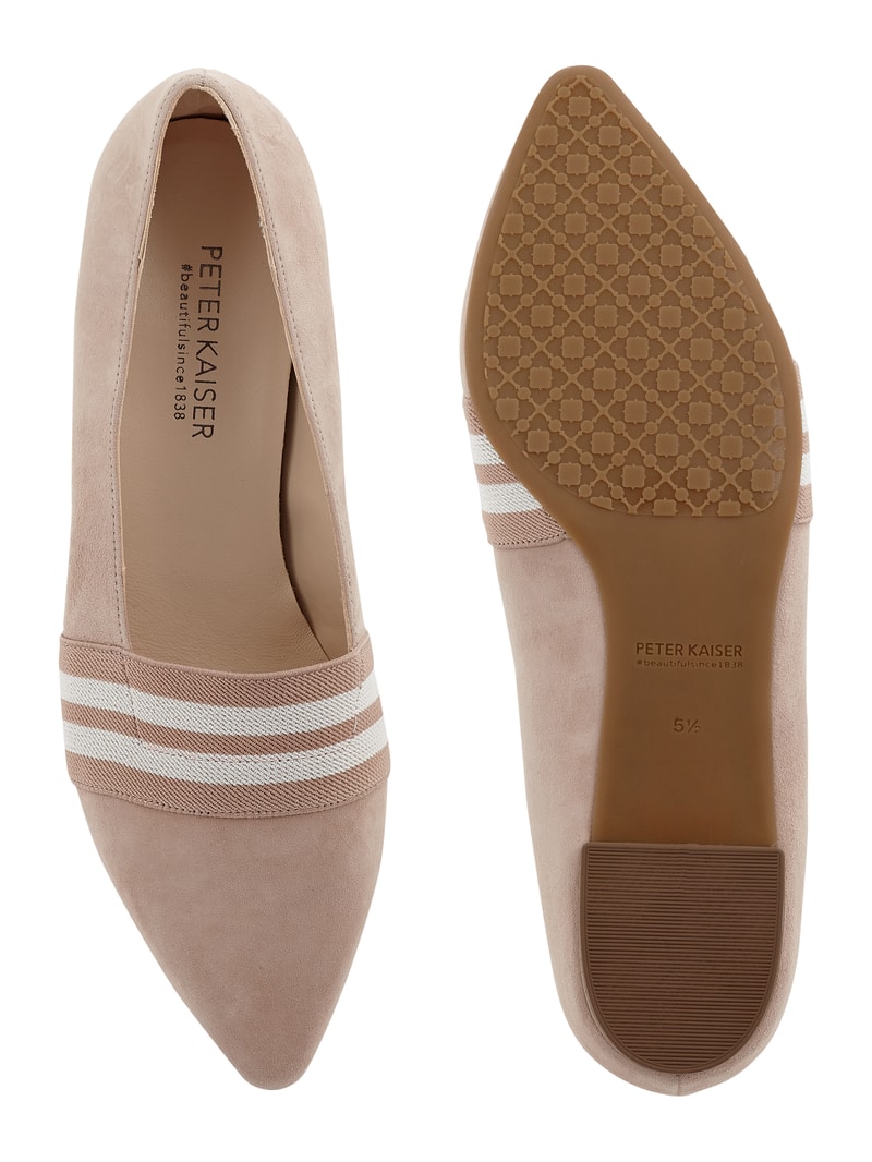 Ballerinas aus Veloursleder in beige