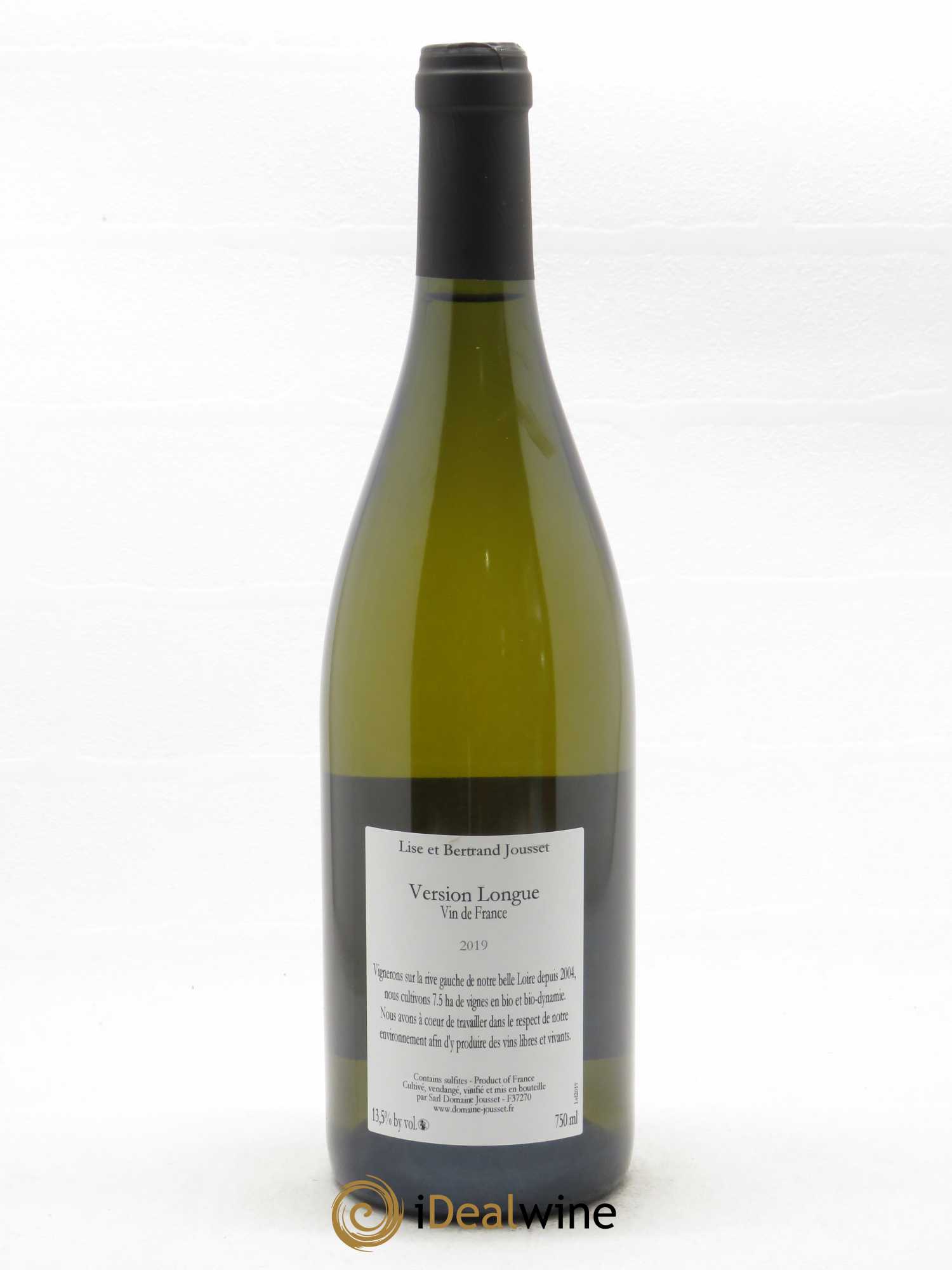 Montlouis-sur-Loire Premier Rendez-vous Version Longue Lise et Bertrand Jousset  2019 - Lot de 1 Bouteille