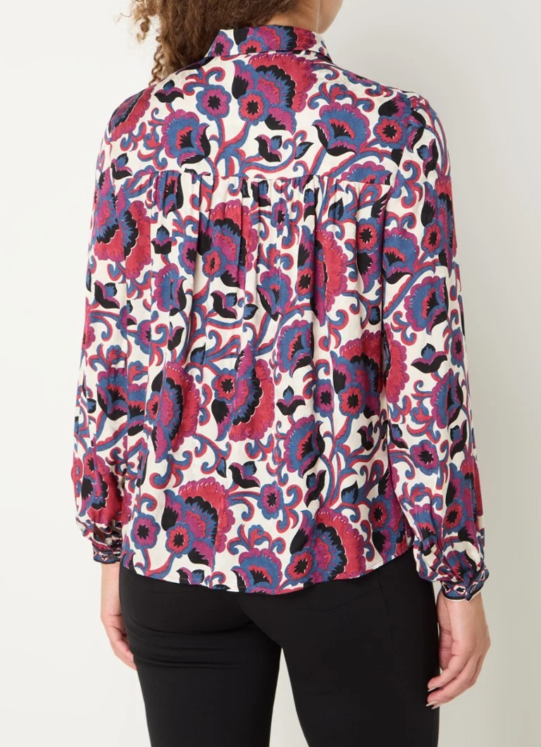 Gerard Darel  Blouse van satijn met bloemenprint