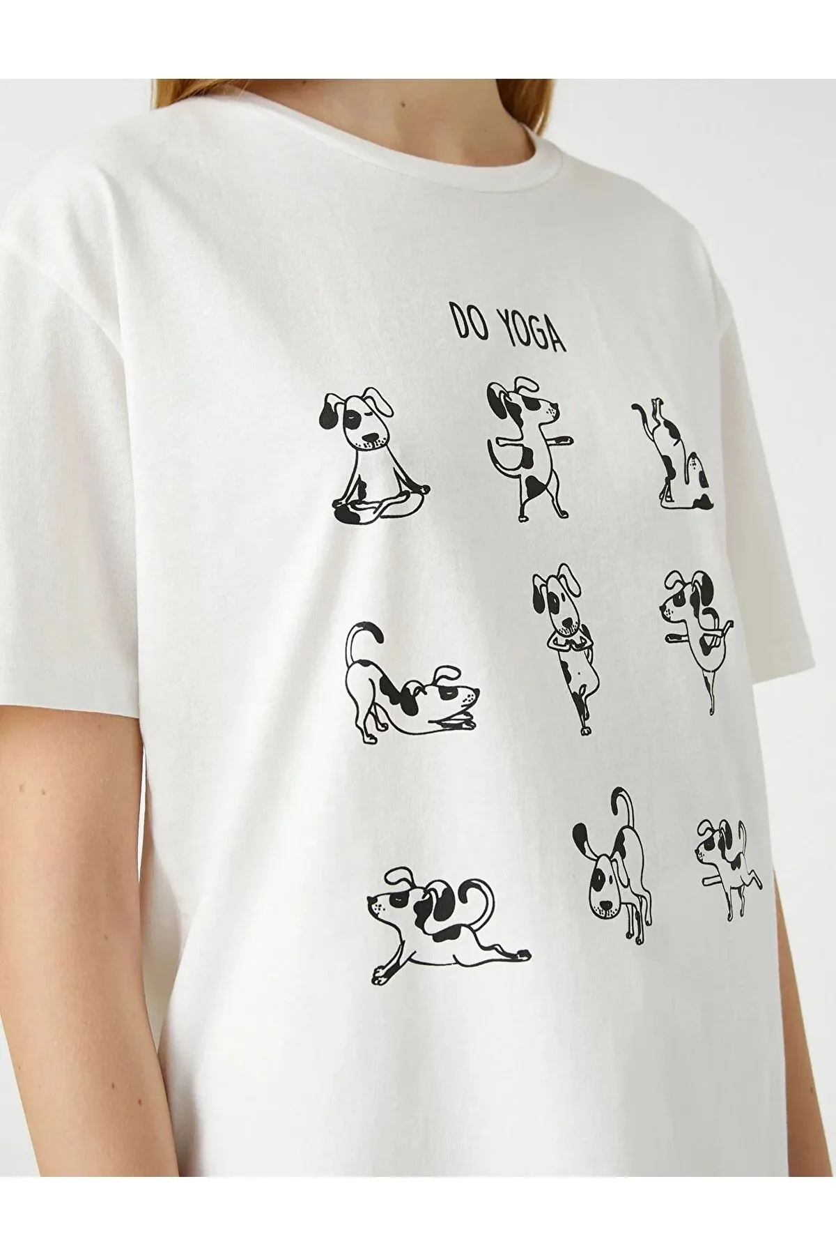 Koton  3sal10236ık 010 T-Shirt aus Baumwolljersey für junge Mädchen in Ecru