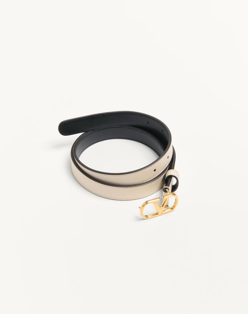 Cinto exclusivo VLogo em pele de bezerro brilhante 20 mm
