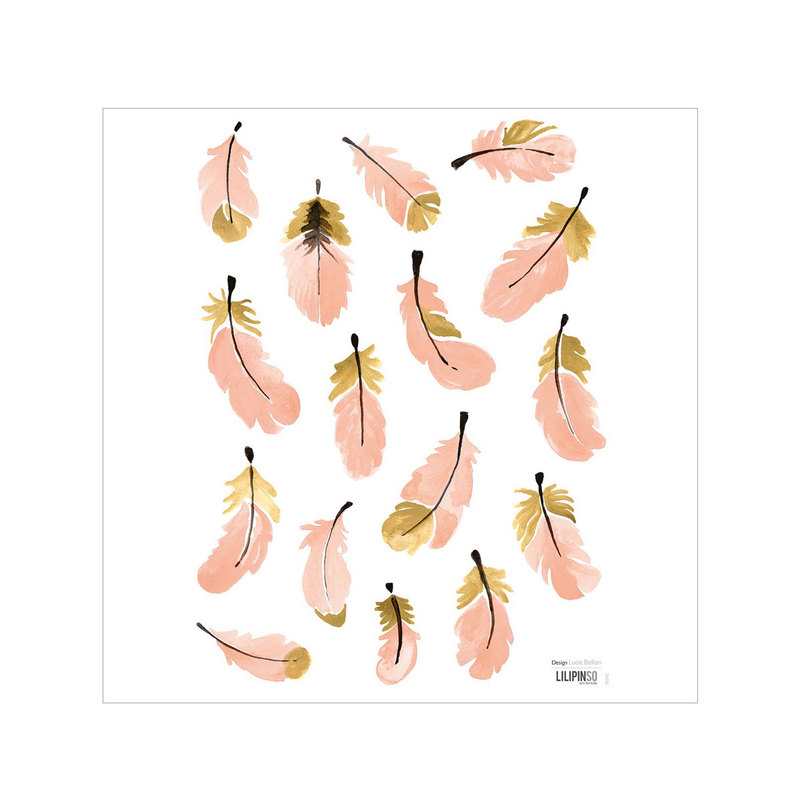 Stickers décoration Plumes roses Lilipinso and Co