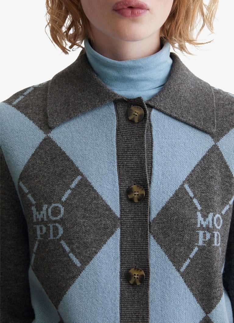 Marc O'Polo Denim Fino pleteni kardigan od mješavine djevičanske vune s pletenim uzorkom