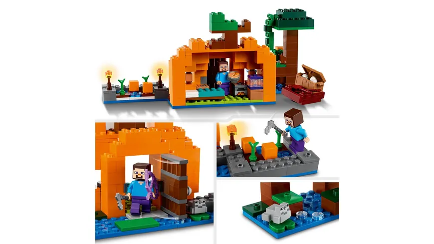 LEGO Minecraft 21248 Die Kürbisfarm, inklusive Haus und Steve-Figur