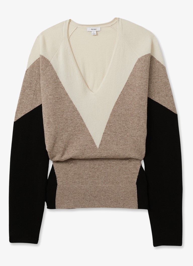 Travel Esme Fine Knit Cashmere Blend Sweater with Color Blocking
