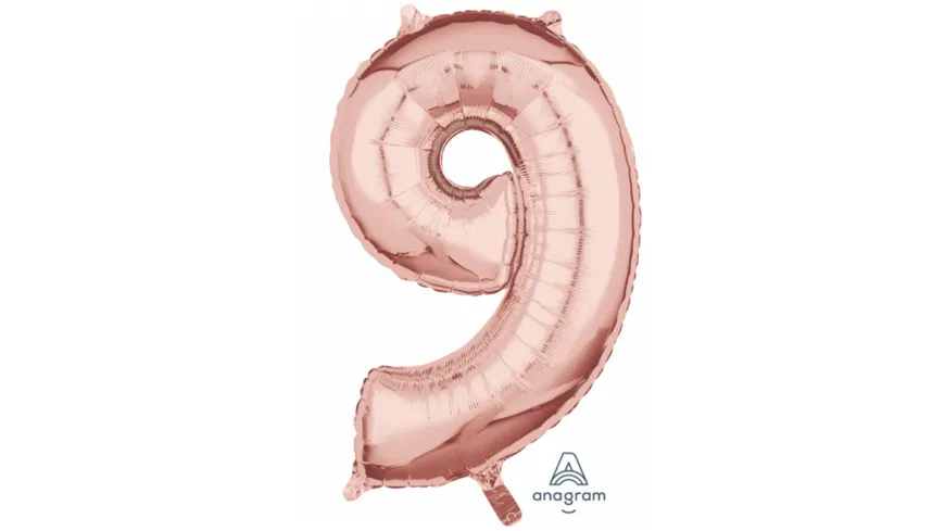 Amscan - Folienballon Zahl 9 rose-gold 26